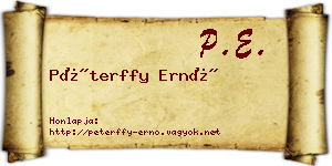 Péterffy Ernő névjegykártya