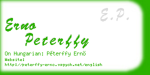 erno peterffy business card