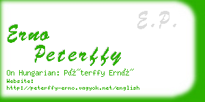 erno peterffy business card
